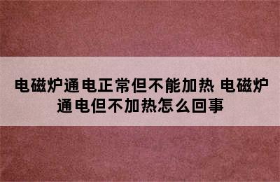 电磁炉通电正常但不能加热 电磁炉通电但不加热怎么回事